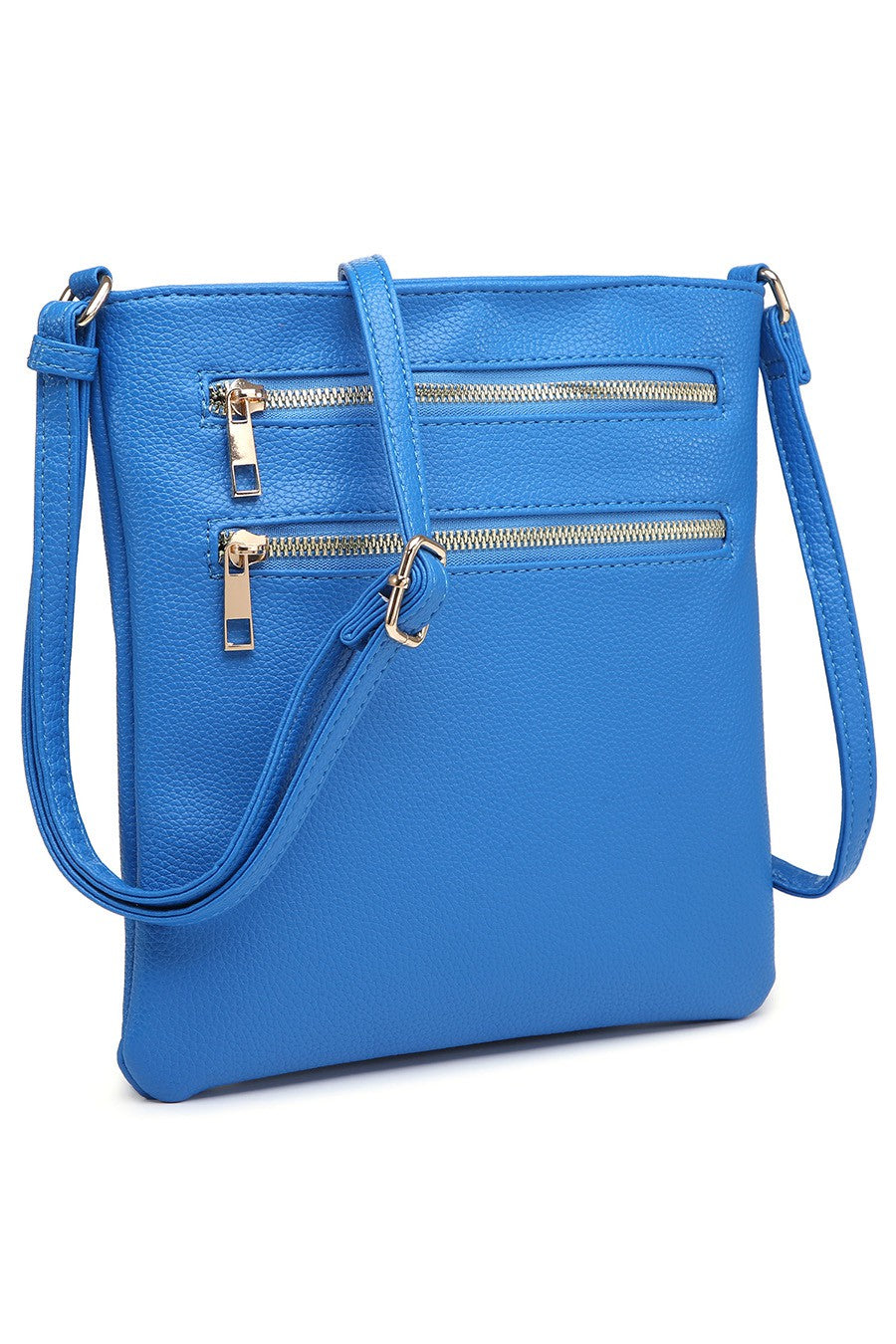 Royal Blue Double Zip Pocket Crossbody Bag