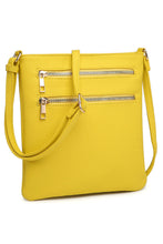 Load image into Gallery viewer, Yellow Double Zip Pocket Crossbody Bag
