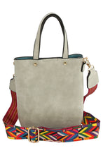 Load image into Gallery viewer, Grey &amp; Aztec Strap Mini Tote Crossbody Bag
