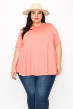 Load image into Gallery viewer, (Sizes: 3XL-5XL) Plus Size Coral Short Sleeve Top
