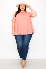 Load image into Gallery viewer, (Sizes: 3XL-5XL) Plus Size Coral Short Sleeve Top
