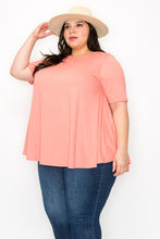 Load image into Gallery viewer, (Sizes: 3XL-5XL) Plus Size Coral Short Sleeve Top

