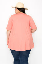 Load image into Gallery viewer, (Sizes: 3XL-5XL) Plus Size Coral Short Sleeve Top
