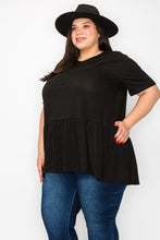 Load image into Gallery viewer, (Sizes: 3XL-5XL) Plus Size Black Babydoll Top
