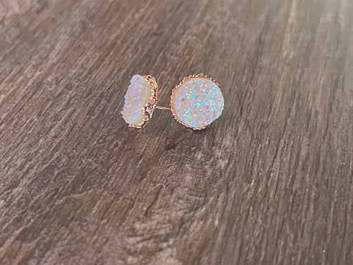 Princess Soft Lilac/Nude Druzy Earrings