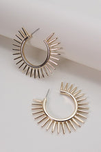 Load image into Gallery viewer, Large Sunburst Hoop Earrings
