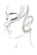 Load image into Gallery viewer, Large Sunburst Hoop Earrings

