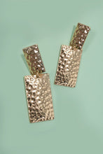 Load image into Gallery viewer, Hammered Rectangle Drop Earrings
