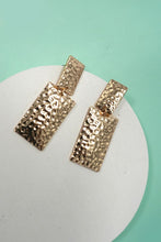 Load image into Gallery viewer, Hammered Rectangle Drop Earrings
