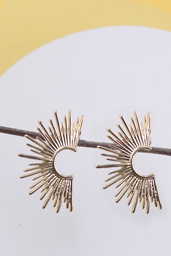 Half Hoop Sun Burst Earrings