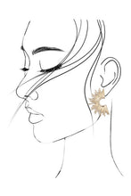 Load image into Gallery viewer, Half Hoop Sun Burst Earrings
