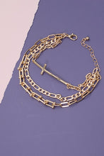 Load image into Gallery viewer, Triple Linked Cross Bracelet

