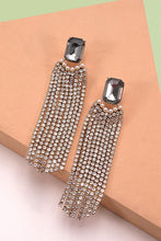 Load image into Gallery viewer, Smokey Black Quartz With Pearls &amp; Rhinestones Earrings
