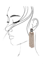 Load image into Gallery viewer, Smokey Black Quartz With Pearls &amp; Rhinestones Earrings
