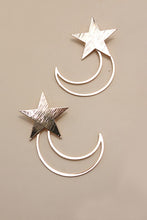 Load image into Gallery viewer, X-Large Gold Star &amp; Moon Earrings
