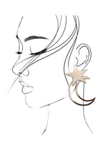 Load image into Gallery viewer, X-Large Gold Star &amp; Moon Earrings
