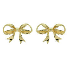 Load image into Gallery viewer, Gold Colored Bow Stud Earrings
