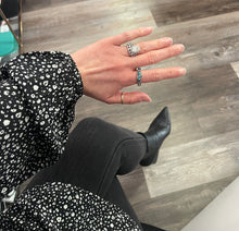 Load image into Gallery viewer, 3 Stone Turquoise Semi Stone &amp; Silver Ring
