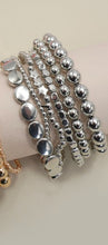 Load image into Gallery viewer, Silver Mixed Bead Stretchy Bracelets
