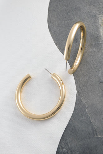 Gold Colored Classic Hoop Earrings