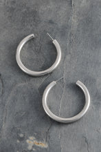 Load image into Gallery viewer, Silver Colored Classic Hoop Earrings
