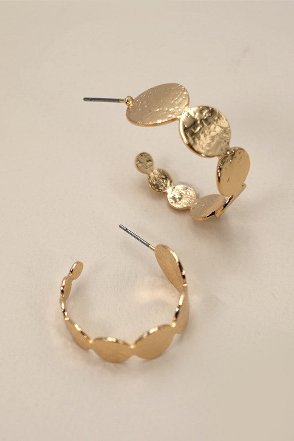 Gold Graduated Circled Hoop Earrings