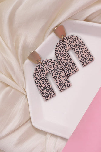 Leopard Print U Shaped Earrings