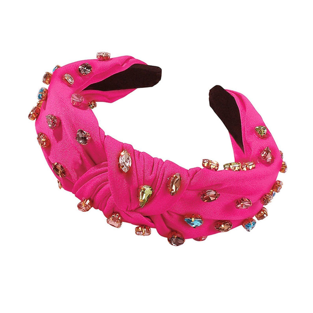 Dark Pink & Colorful Jeweled Headband