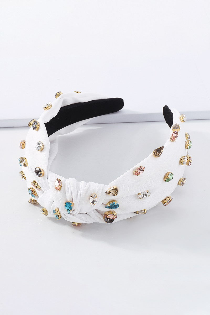 White & Colorful Jeweled Headband
