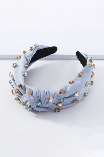 Light Blue & Colorful Jeweled Headband