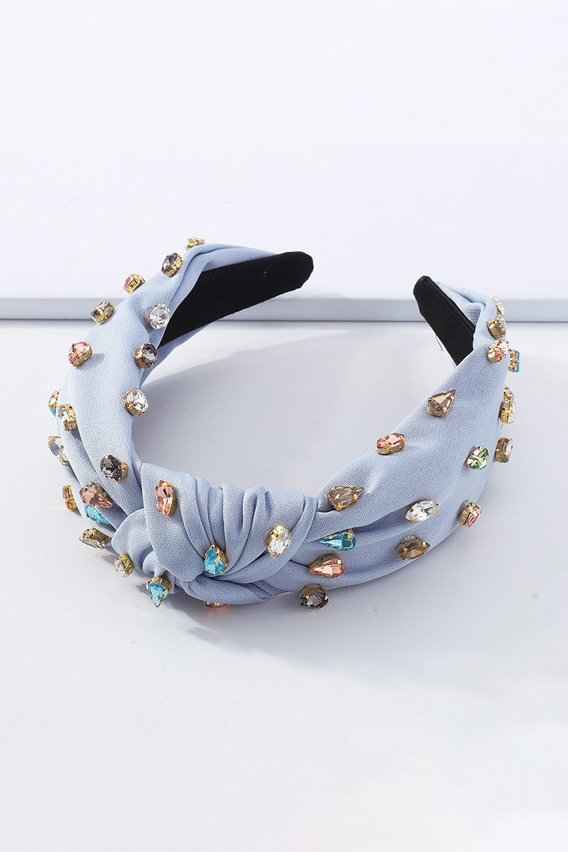 Light Blue & Colorful Jeweled Headband