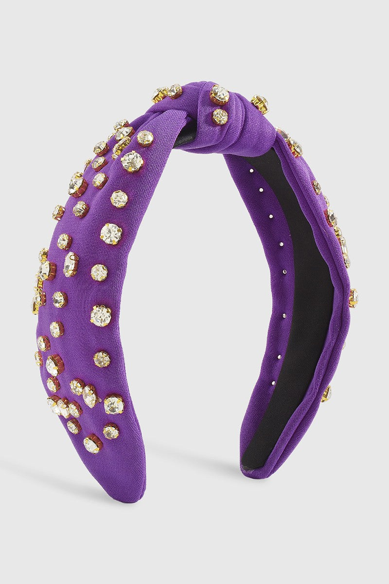 Purple & Scattered Rhinestone Headband