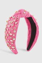 Load image into Gallery viewer, Dark Pink &amp; Scattered Rhinestone Headband
