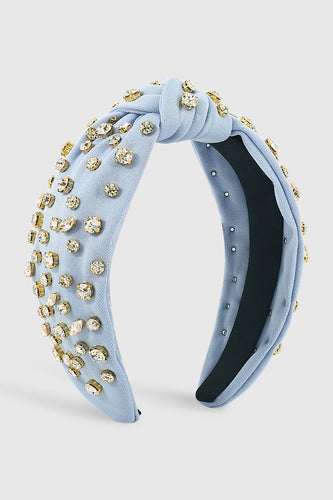 Light Blue & Scattered Rhinestone Headband