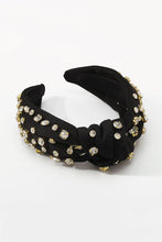 Load image into Gallery viewer, Black &amp; Scattered Rhinestone Headband
