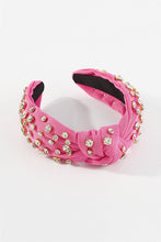 Load image into Gallery viewer, Dark Pink &amp; Scattered Rhinestone Headband

