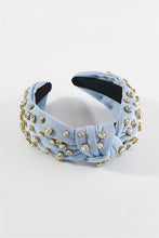 Load image into Gallery viewer, Light Blue &amp; Scattered Rhinestone Headband

