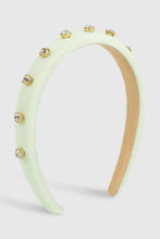 Load image into Gallery viewer, Light Green &amp; Rhinestone Headband
