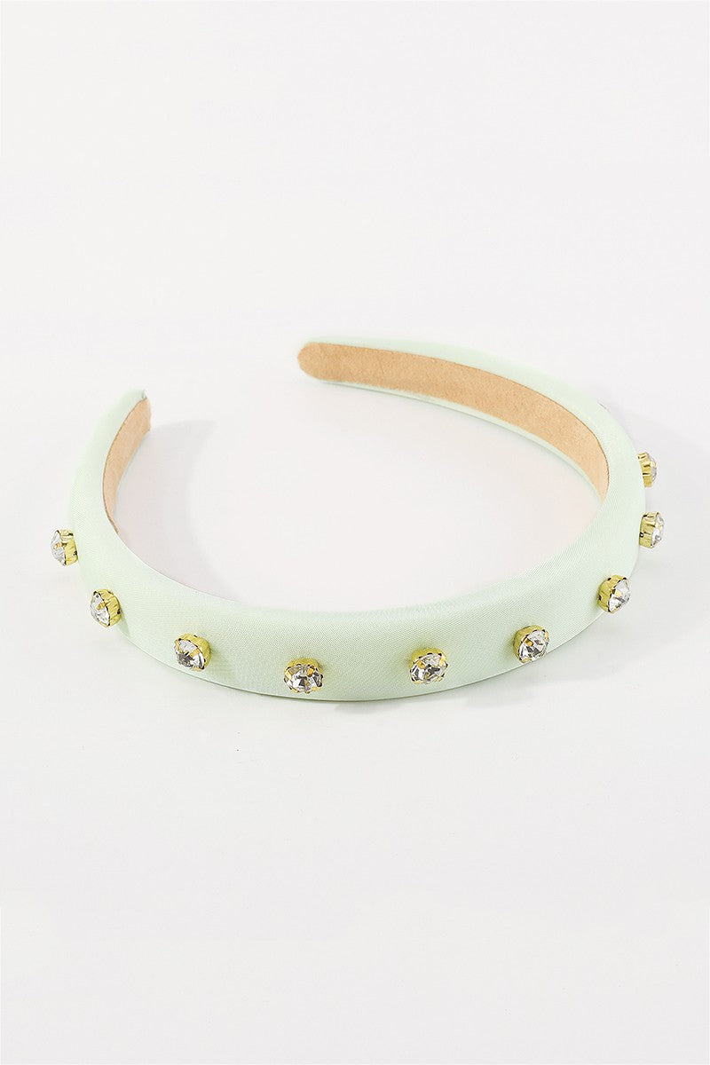 Light Green & Rhinestone Headband