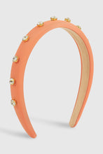 Load image into Gallery viewer, Orange &amp; Rhinestone Headband
