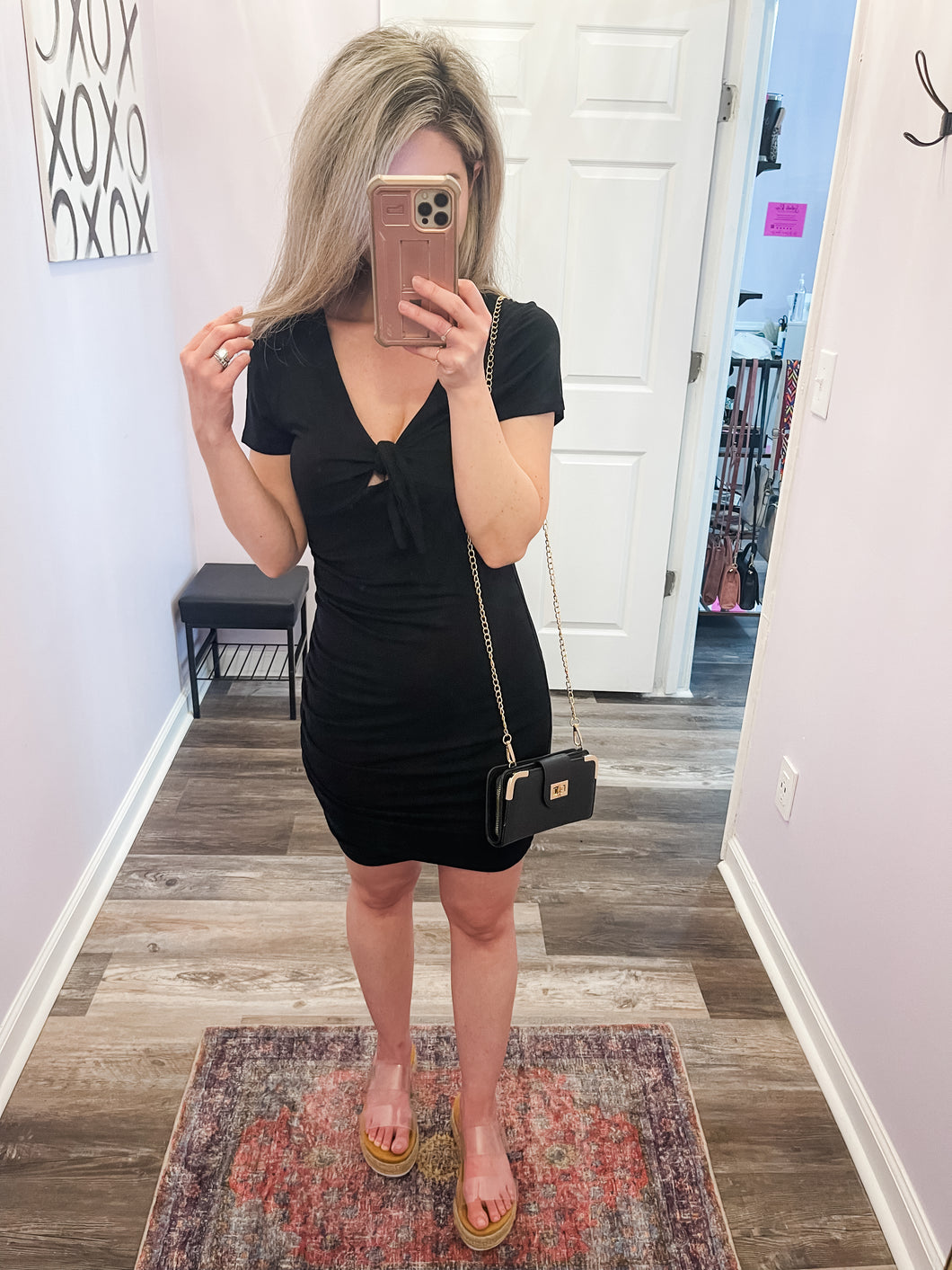 Black Front Tie Dress