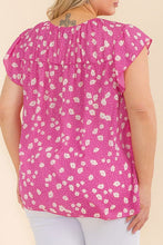 Load image into Gallery viewer, Plus Size Pink &amp; Floral Ruffled Top (Sizes: 1XL-5XL)
