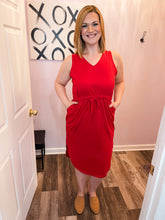 Load image into Gallery viewer, Plus Size Red Drawstring Dress
