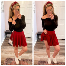 Load image into Gallery viewer, Wine Flared Pleated Skort (Built In Shorts) Garnet University of South Carolina USC Gameday
