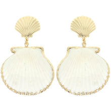 Load image into Gallery viewer, Scalloped Shell With Gold Lining Earrings

