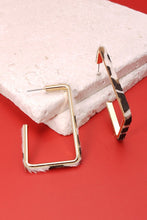 Load image into Gallery viewer, White Leopard Faux Fur Rectangular Hoops
