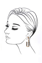 Load image into Gallery viewer, White Leopard Faux Fur Rectangular Hoops

