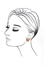 Load image into Gallery viewer, Gold &amp; Lavender Rhinestone Butterfly Stud Earrings

