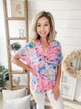 Load image into Gallery viewer, Lilly Inspired Floral V Neck Lightweight Top
