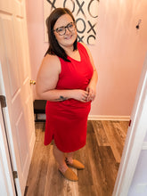 Load image into Gallery viewer, Plus Size Red Drawstring Dress
